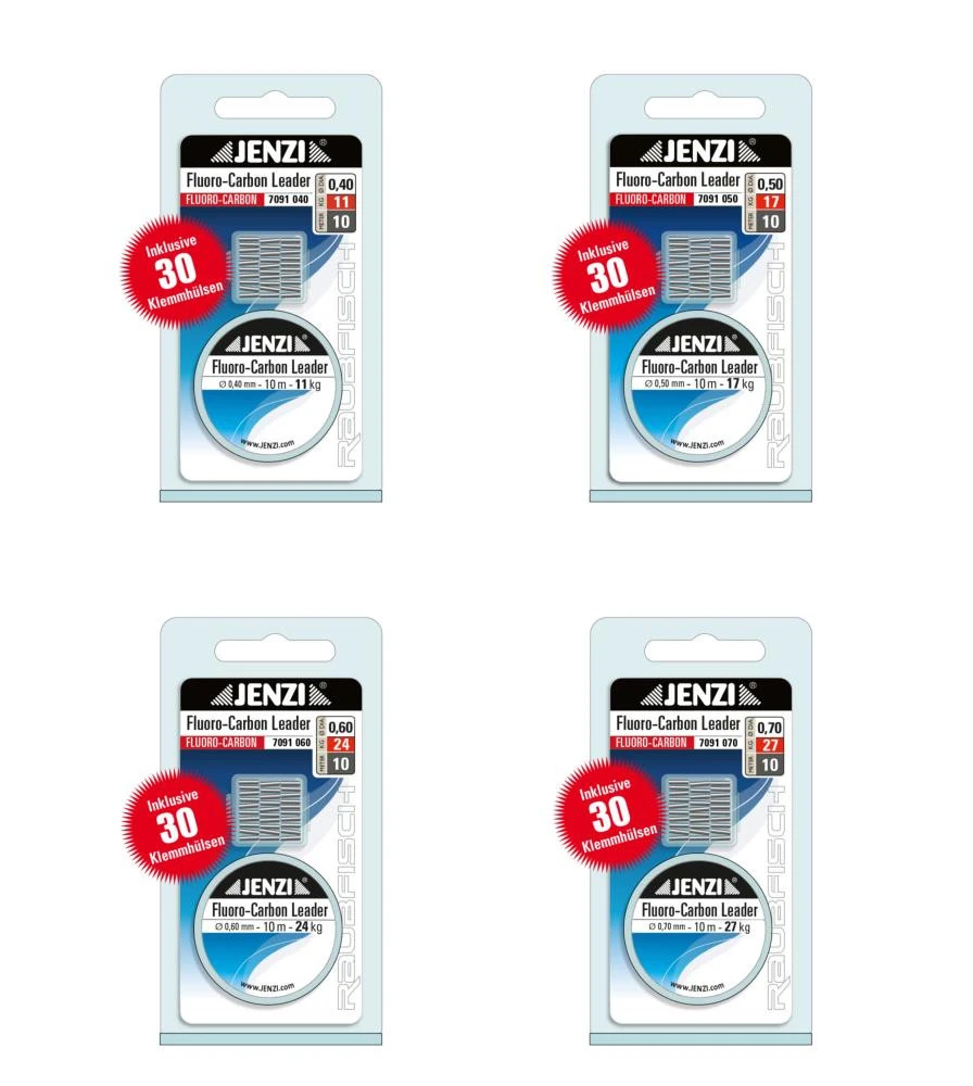 Jenzi Fluorocarbon Vorfachschnur Inkl. Klemm-Hülsen 2 Jenzi Fluorocarbon Vorfachschnur Inkl. Klemm-Hülsen – Bild 2