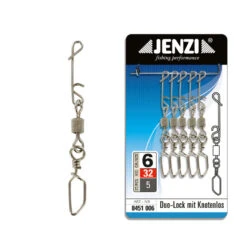 Jenzi NO KNOT-Verbinder Mit Duo-Lock Karabiner-Wirbel -Angelausrüstung Jenzi Duo Lock mit Knotenlosverbinder 8451006 1280x1280